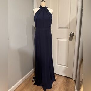 Elegant Navy Blue Halter Maxi Dress *New with tag”